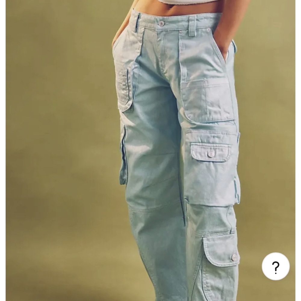 FREE PEOPLE lap of luxury. Low rise cargo. Turquoise